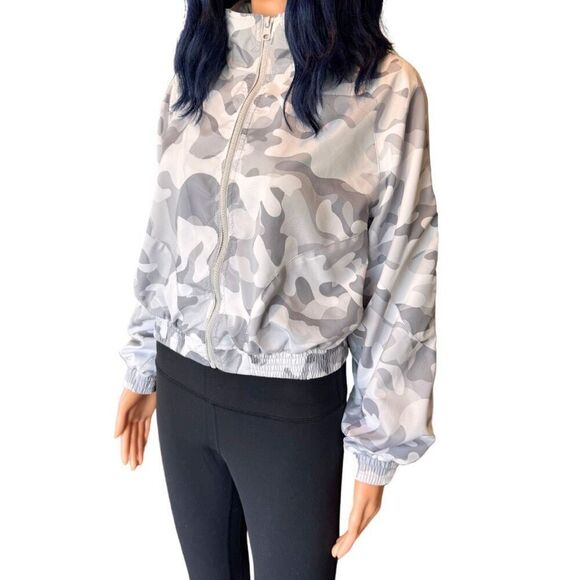 NEW Blanc Noir Tempest Gray Camo Wind Jacket Size Small - Picture 7 of 10